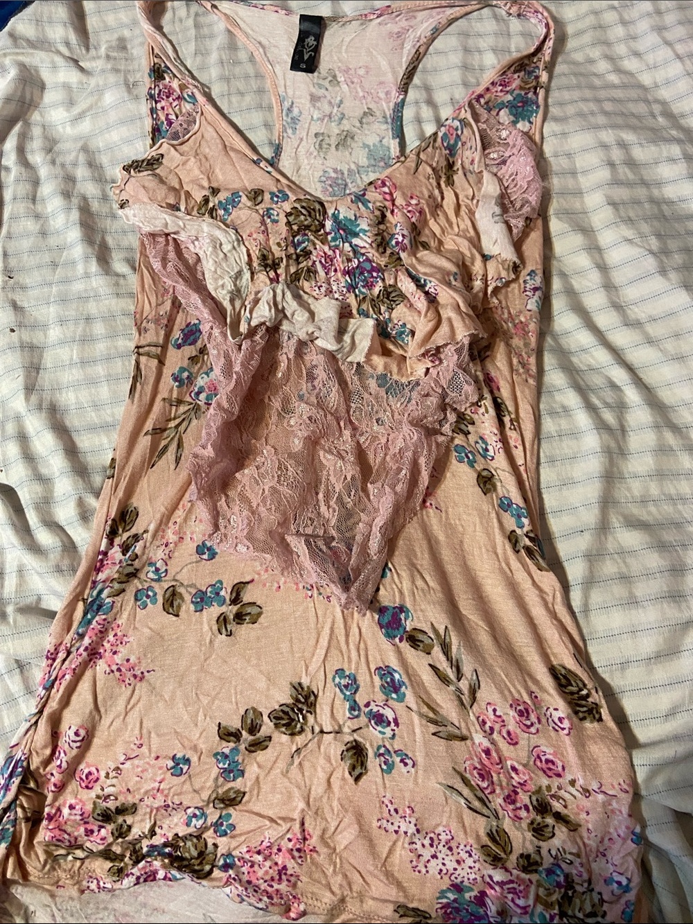 WoFloral Lace Trim top